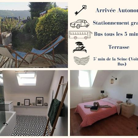 Apartamento Le Nid Normand Avec Terrasse - Stationnement Facile Et Gratuit - 5 Min Seine Deville-les-Rouen Exterior foto